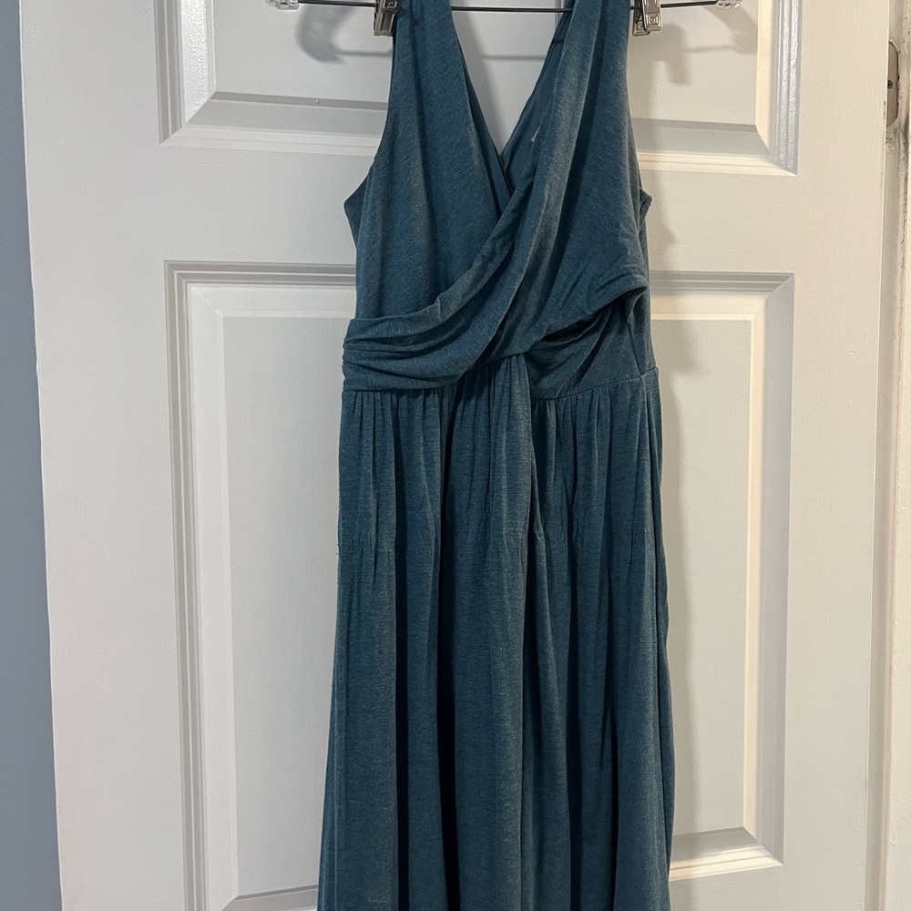 LOFT Teal Sleeveless Maxi Dress